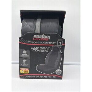 Custom Covers Trilogy Black/Gray Car Seat Cover New Contoured Fit Universal Fit